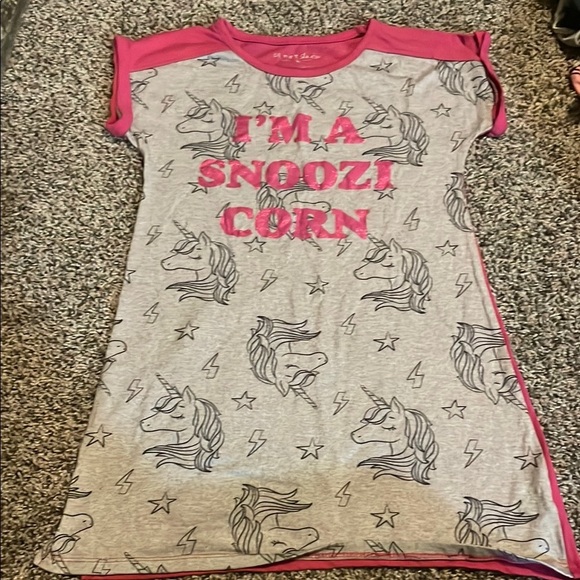 planet sleep Other - Pink and Gray Unicorn Kids Nightgown